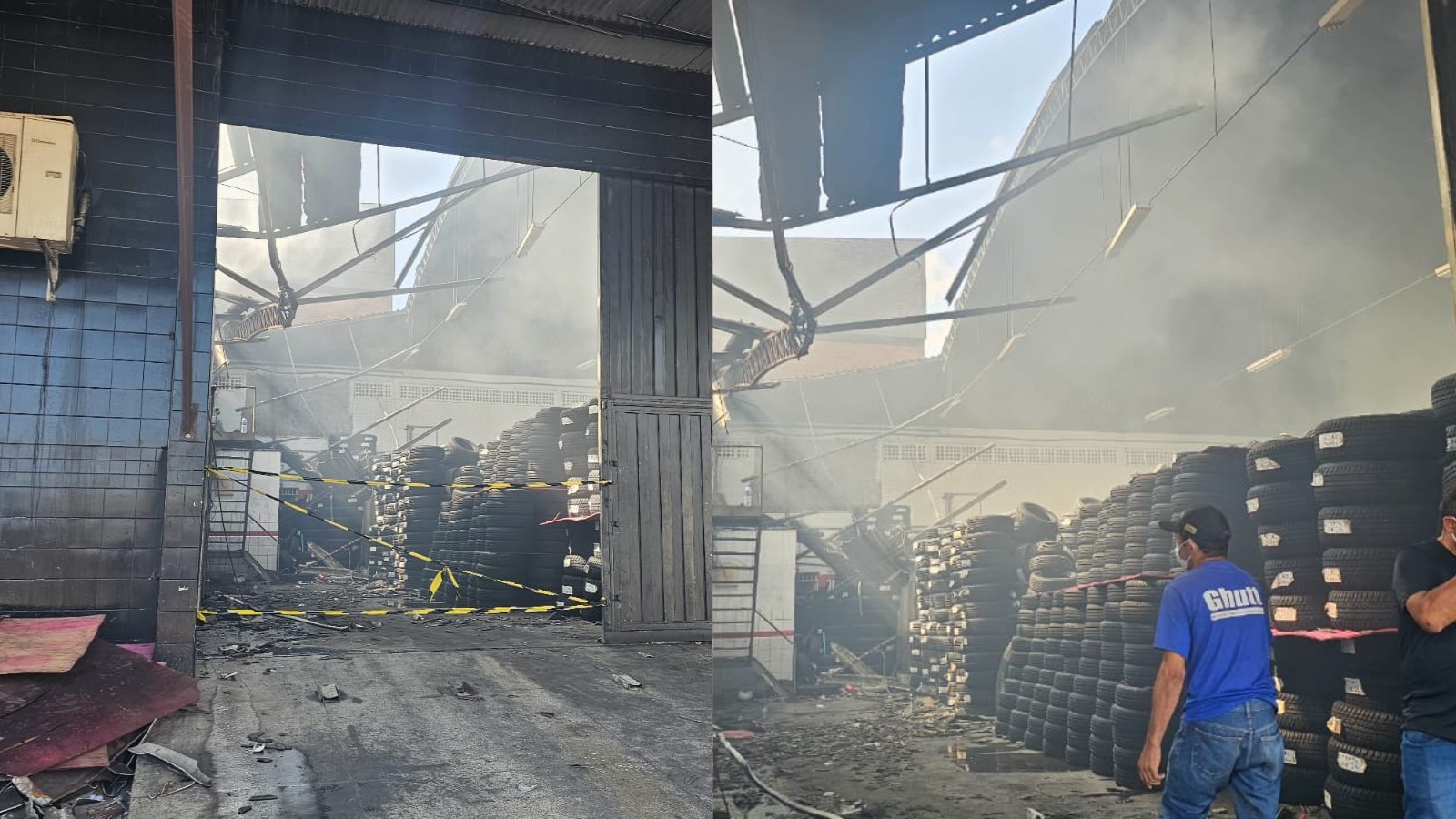 Incêndio em galpão de revendedora de pneus: focos permanecem 24 horas após início das chamas