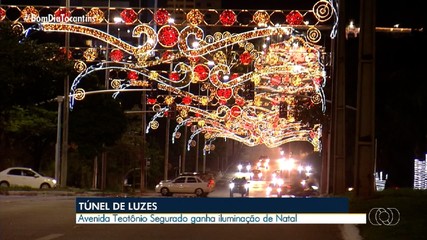 Avenida Teotônio Segurado recebe iluminação de Natal