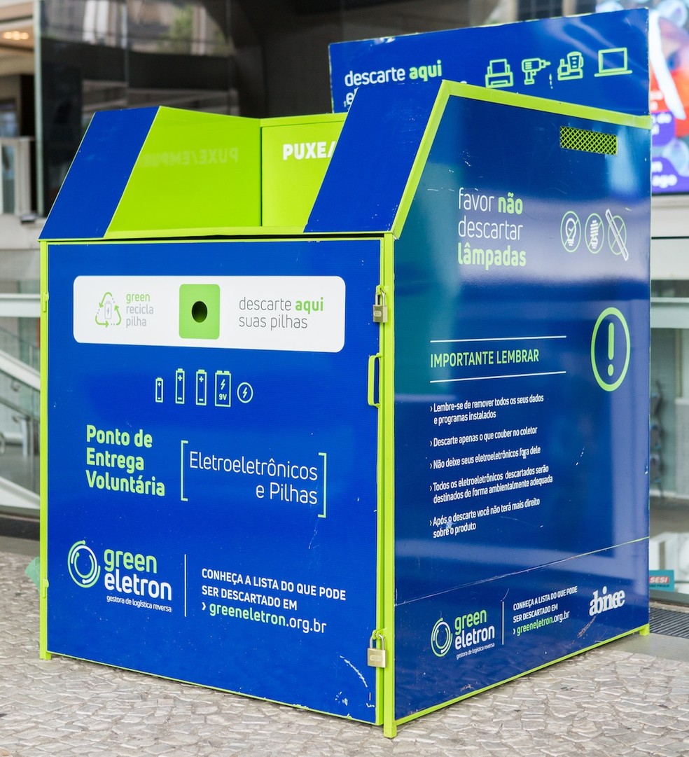 Coletor de lixo eletrônico da Green Eletron — Foto: Divulgação