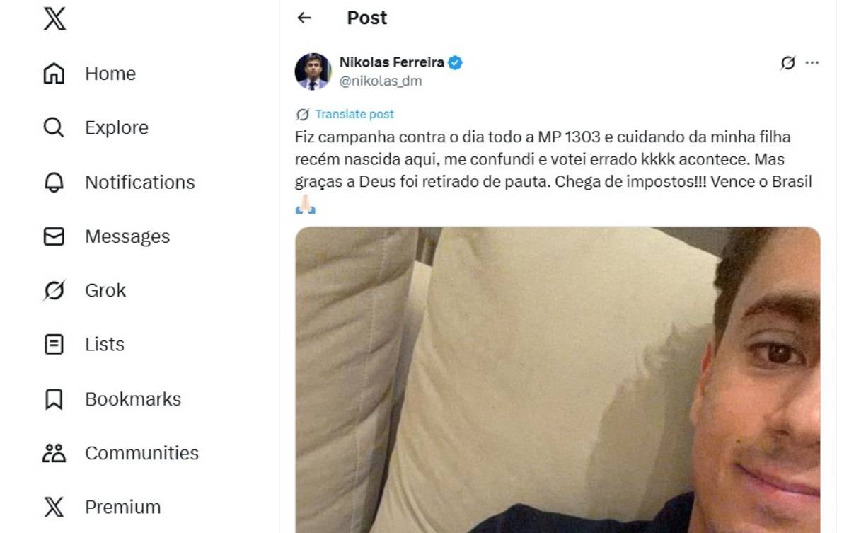 Nikolas Ferreira vota contra derrubada de MP que aumentaria arrecadação e diz se confundiu