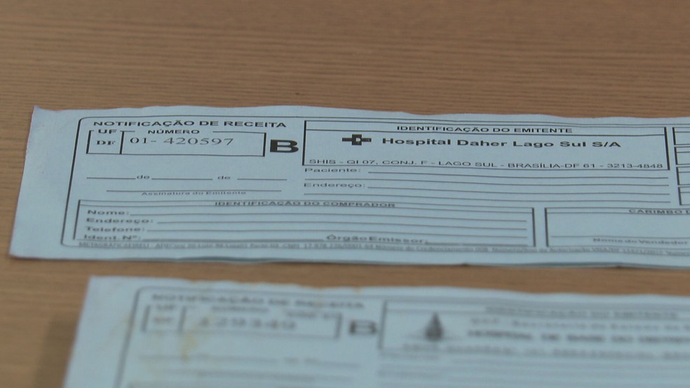 Receituários especiais de hospitais do Distrito Federal — Foto: TV Globo/Reprodução