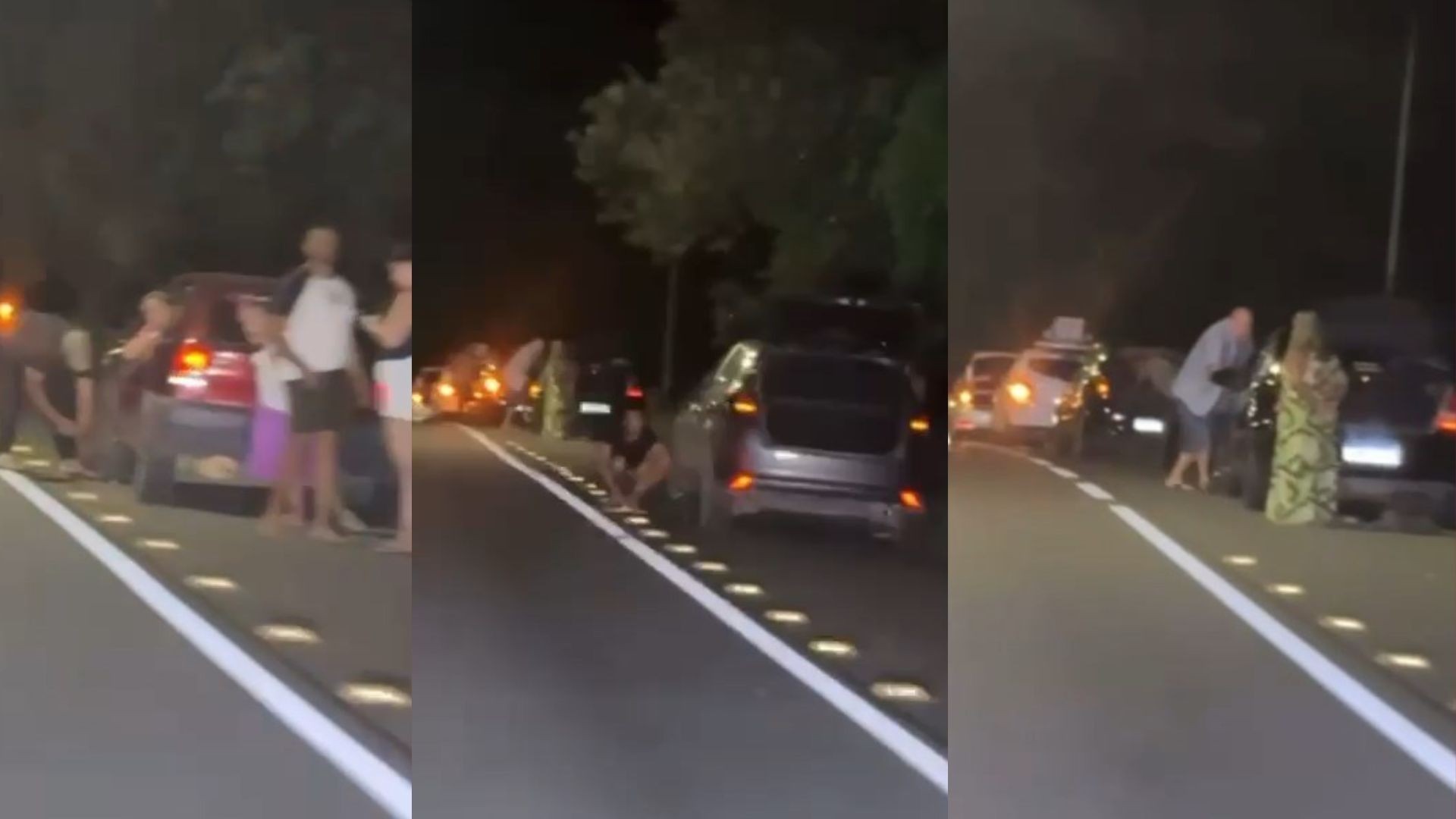 Carros formam fila em acostamento após pneus estourarem no mesmo buraco em rodovia no ES; veja VÍDEO