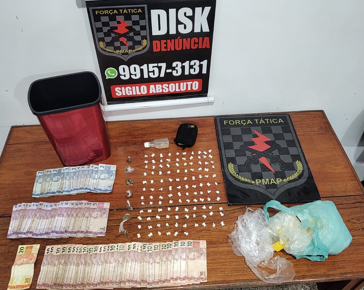 Polícia localiza cômodo de armazenamento de drogas em área de pontes, na Zona Norte de Macapá 