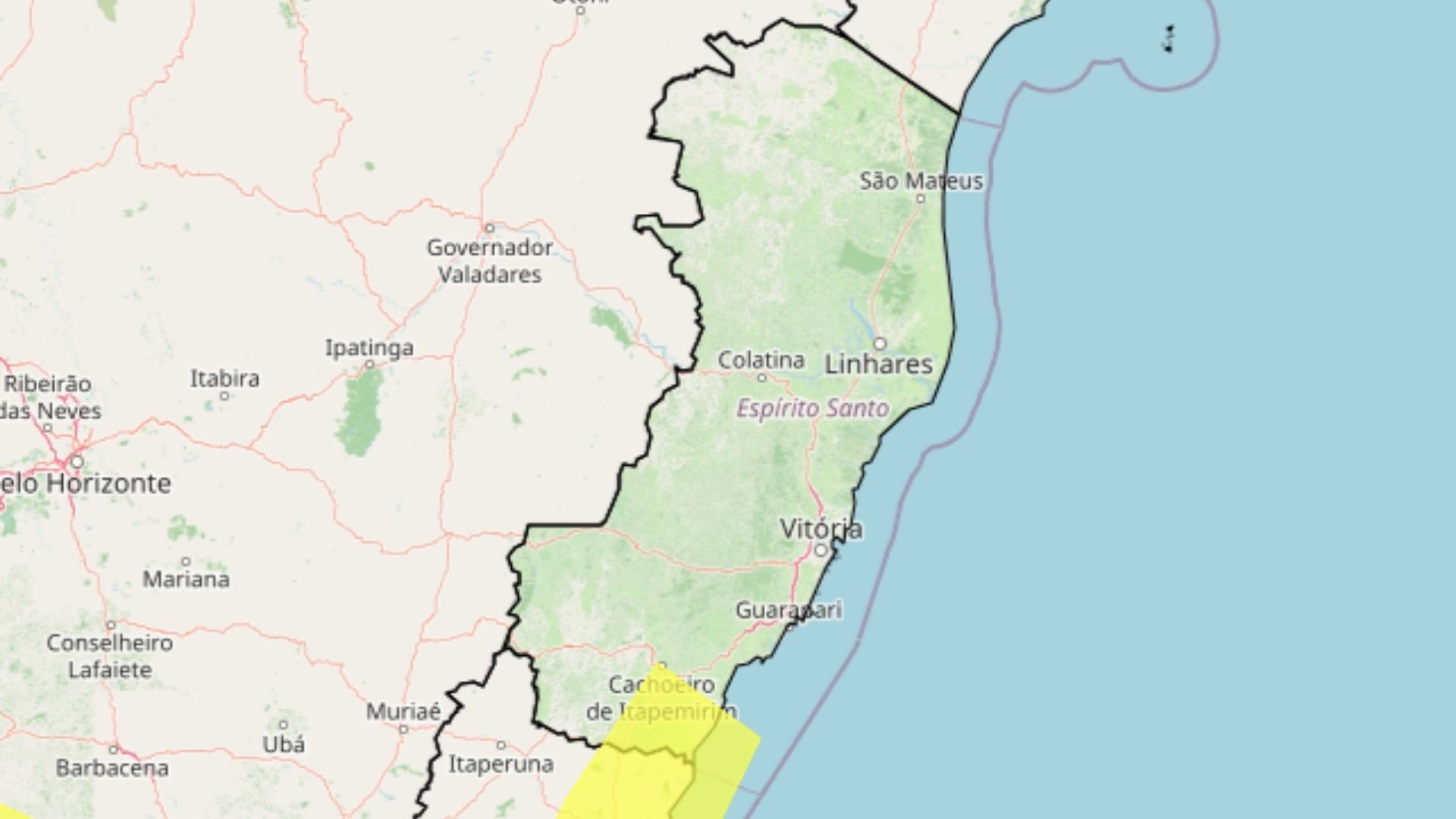 Cidades do ES recebem alerta amarelo de vendaval neste domingo; rajadas podem chegar a 60 km/h