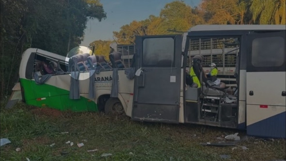 João estava sentado nos bancos que ficam na parte de trás do micro-ônibus — Foto: Reprodução