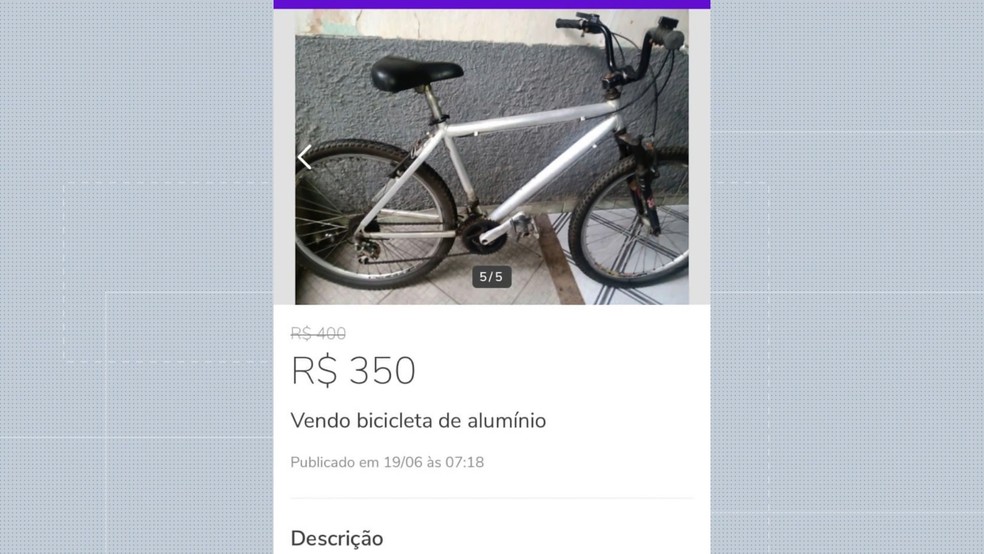 Mulher recupera bike furtada após encontrá-la a venda na internet e marcar  com anunciante, Espírito Santo