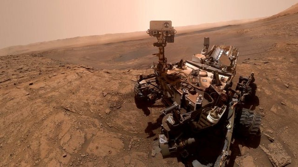 O Curiosity da Nasa tirou esta selfie em Marte — Foto: O Curiosity da Nasa tirou esta selfie em Marte/BBC