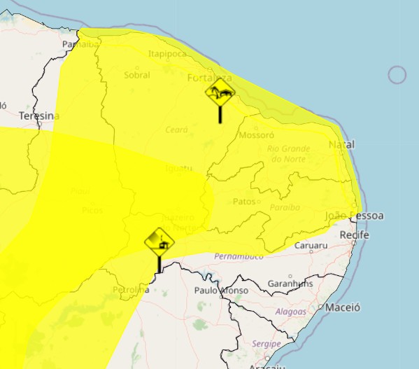 Inmet alerta para vendaval em todo o Rio Grande do Norte