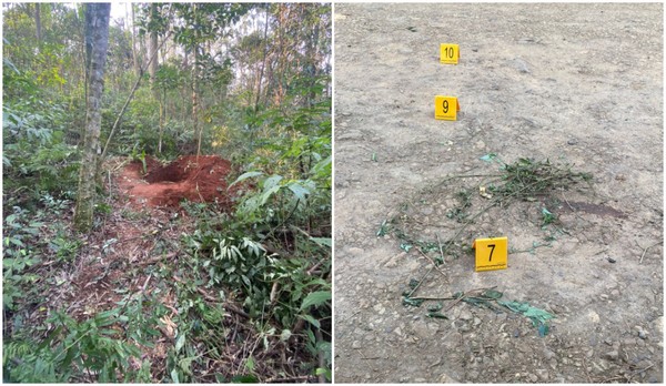 Cova encontrada em Chapec&oacute;, no Oeste de SC &mdash; Foto: Pol&iacute;cia Civil/Divulga&ccedil;&atilde;o