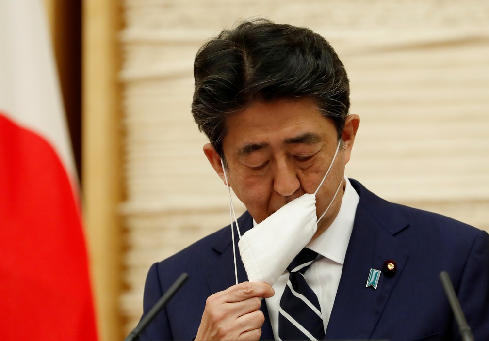 Abe Shinzo em março de 2020 — Foto: Kim Kyung-Hoon/Pool/Reuters