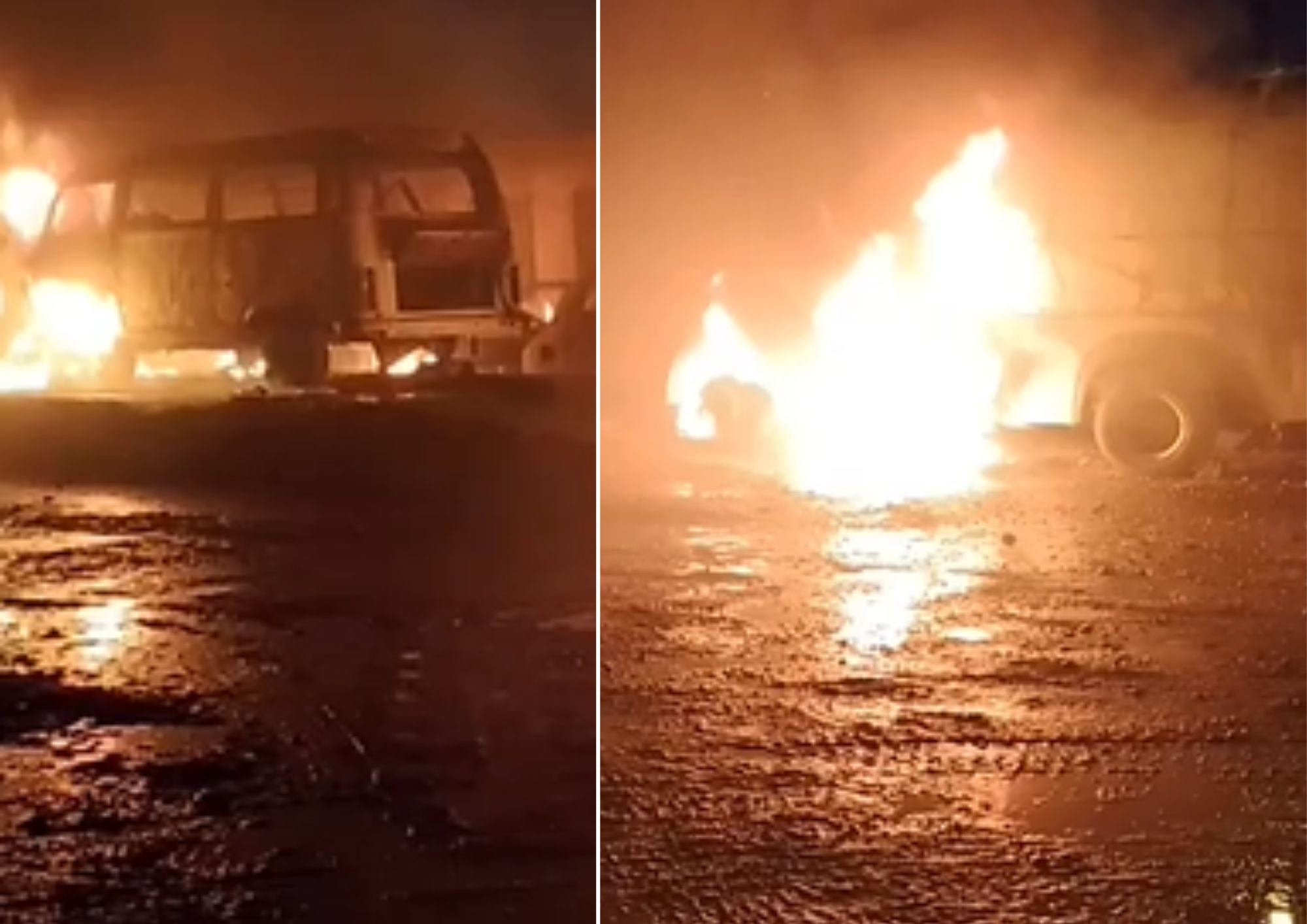 Morador de rua dorme com vela acesa dentro de ônibus e provoca incêndio em oito veículos de leilão