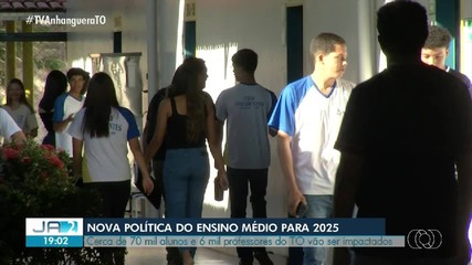 Cerca de 70 mil alunos do TO vão ser impactados com nova política do Ensino Médio