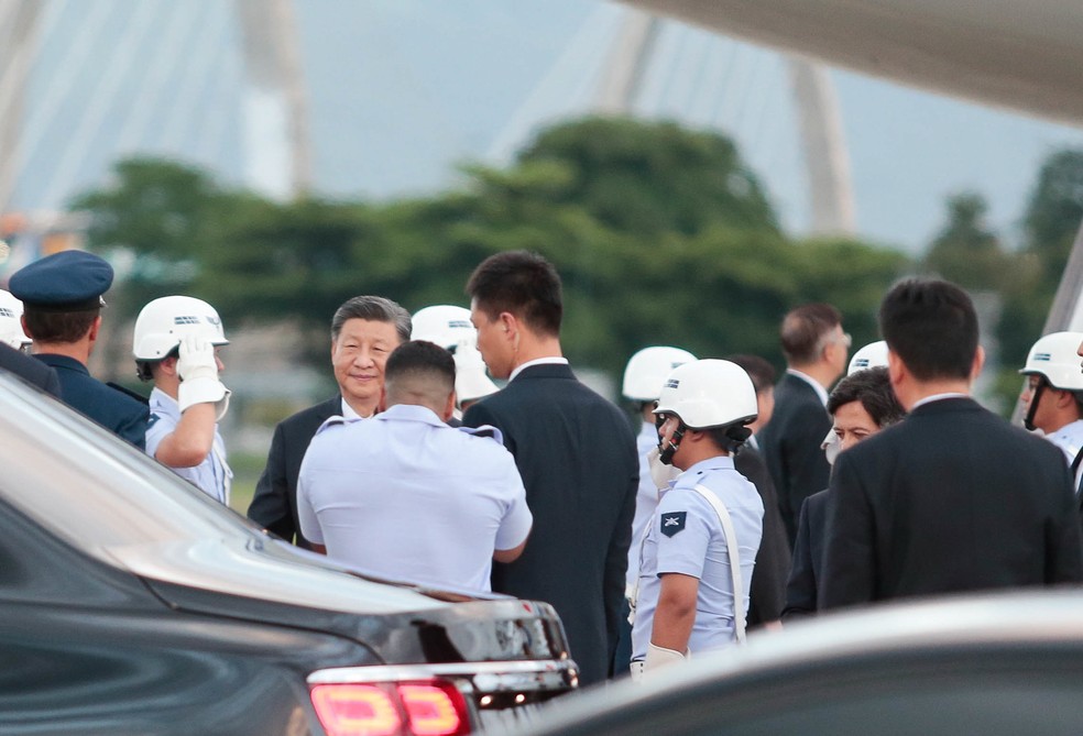 Chegada do Presidente da China, Xi Jinping — Foto: Jorge William/G20