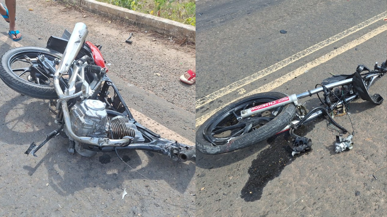 Jovem morre em grave acidente no Centro-Norte do Piauí; moto ficou completamente destruída