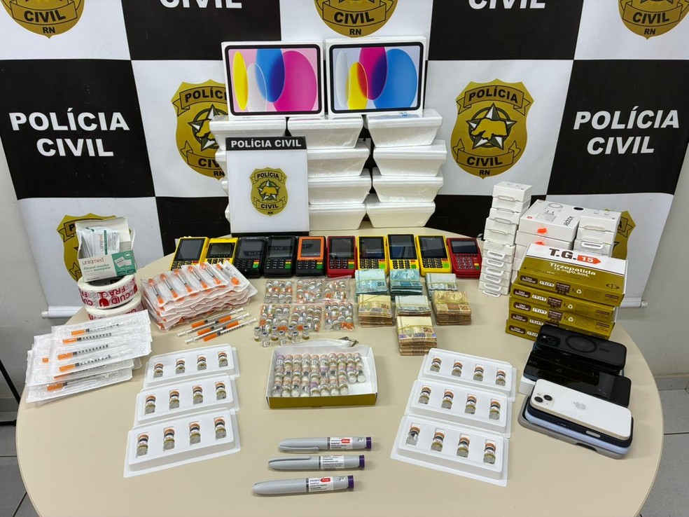 Material apreendido em laboratório clandestino de canetas emagrecedoras em Natal — Foto: Divulgação