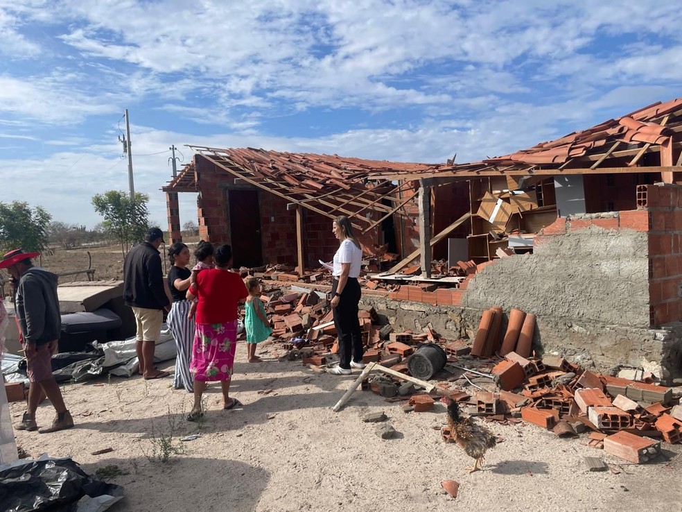 Casa desabou após chuvas em Poço Redondo. — Foto: Prefeitura de Poço Redondo