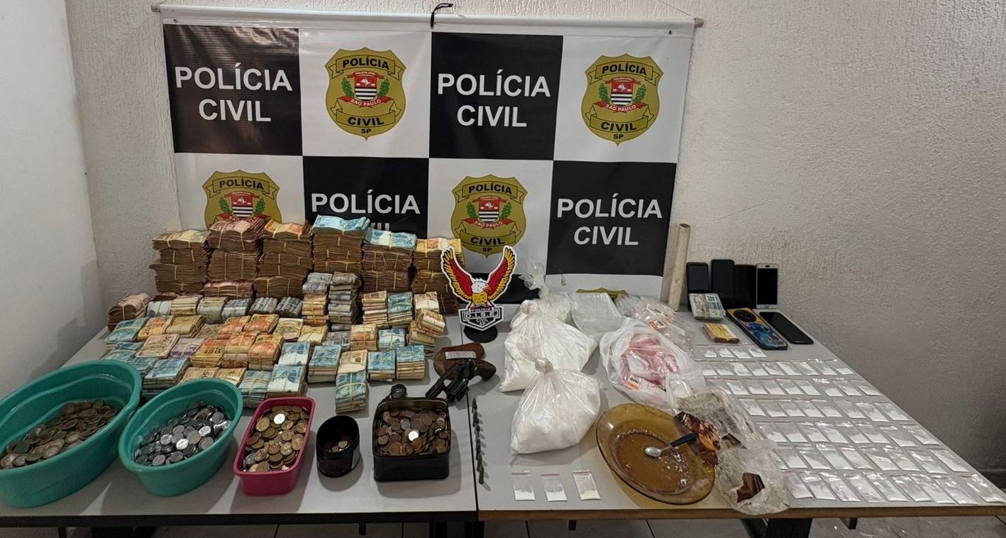 Dise apreende cocaína e R$ 475,4 mil em dinheiro em Araraquara; dois homens são presos