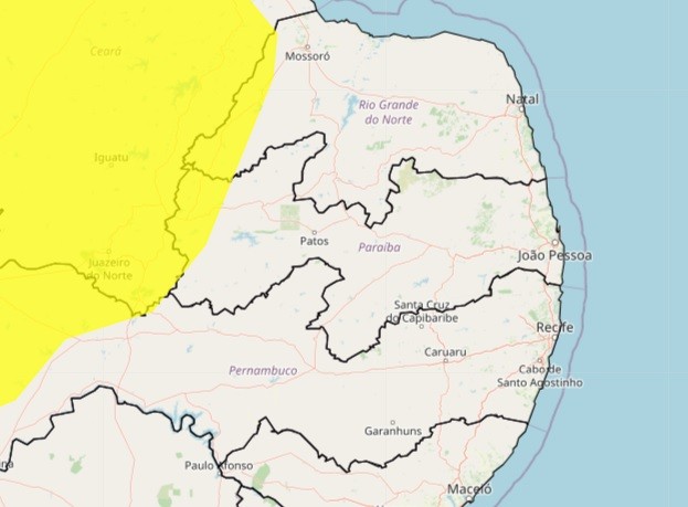 Inmet mantém alerta de chuvas intensas para cidades da Paraíba