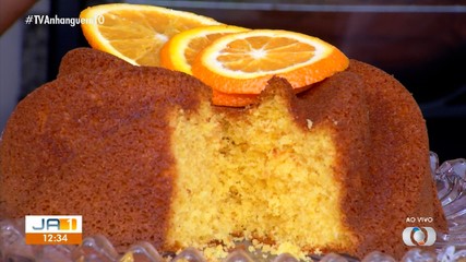 Saiba como ficou o bolo de fubá com laranja