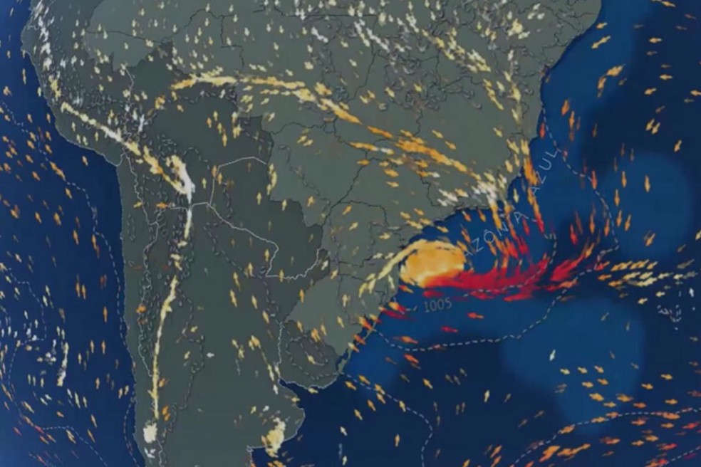 Ciclone extratropical deve chegar a Campo Grande. — Foto: Climatempo