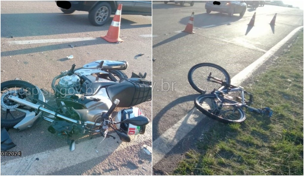 Ciclista morre e motociclista fica gravemente ferido em colisão na SP-101 em Hortolândia