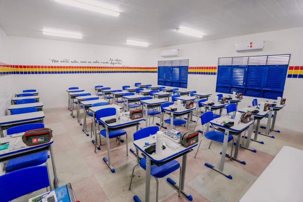 Sala de aula em escola municipal de João Pessoa — Foto: Sérgio Lucena/PMJP/Divulgação
