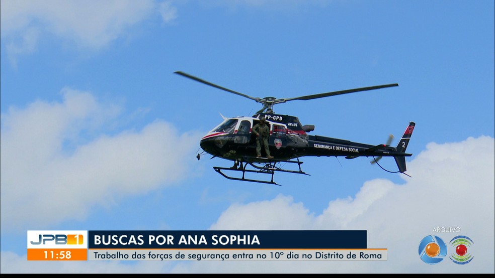 Buscas a Ana Sophia chegam ao décimo dia — Foto: TV Cabo Branco/Reprodução
