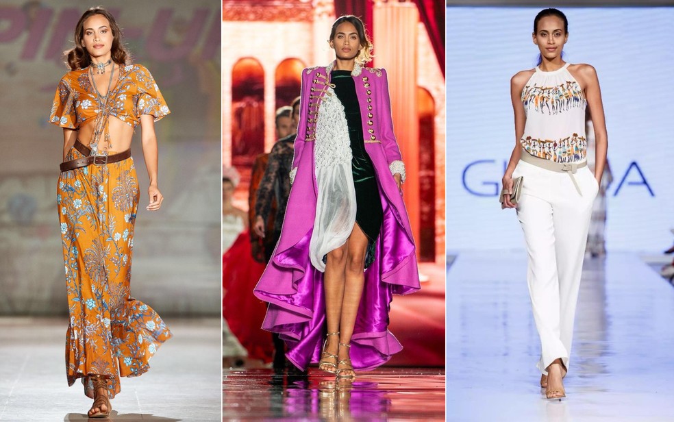 Glelany em desfiles de moda — Foto: Redes sociais
