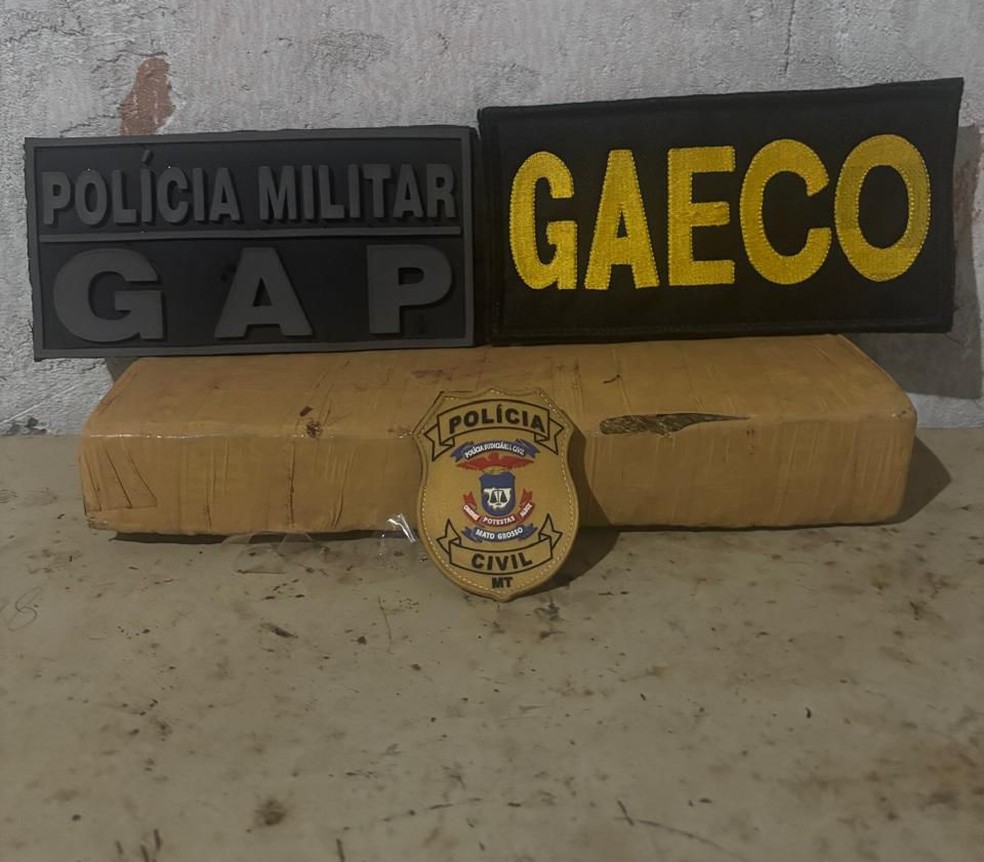 Droga apreendida durante cumprimento de mandados em Barra do Garças (MT) — Foto: Gaeco-MT