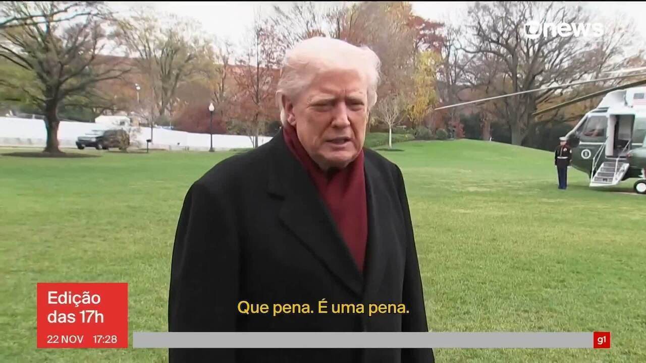 'É uma pena', diz Trump sobre prisão de Bolsonaro