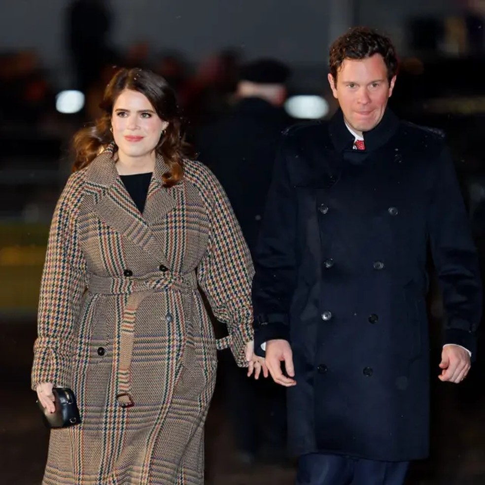 A princesa Eugenie com o marido, Jack Brooksbank — Foto: Max Mumby/Indigo/Getty Images