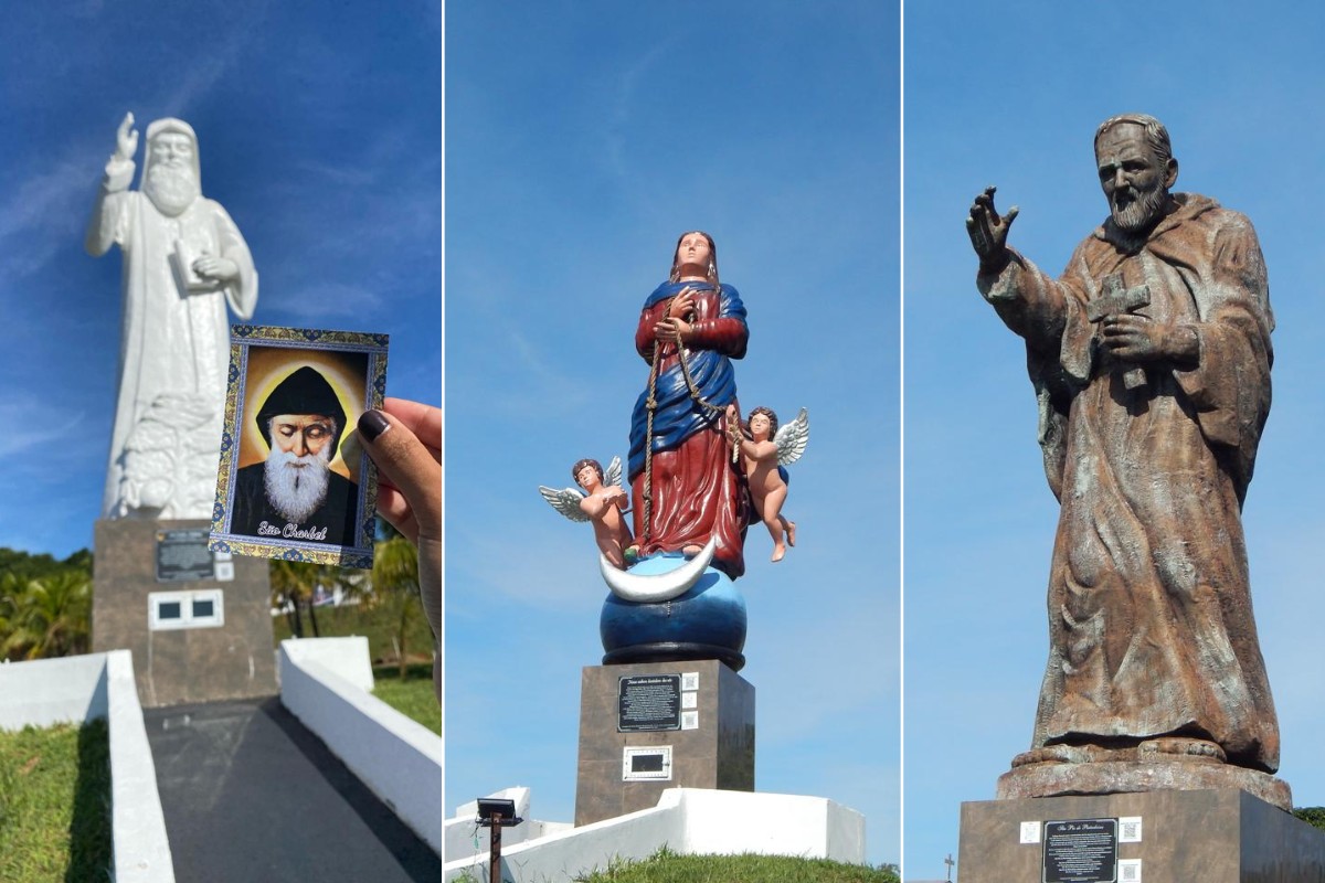 São Charbel, Padre Pio e mais: conheça histórias por trás de santos que têm imagens gigantes às margens de rodovia no interior de SP