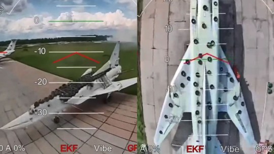 Rússia usou pneus para camuflar aviões de combate e tentar enganar drones da Ucrânia; entenda por que não funcionou