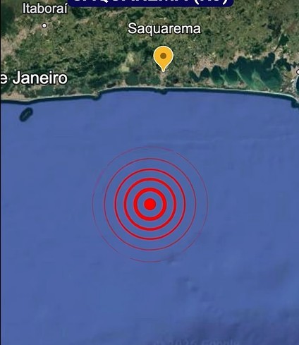 Cinco tremores de terra são registrados na costa de Saquarema, RJ