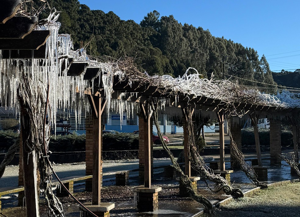 Urupema, na Serra de Santa Catarina, em 2 de julho de 2025 — Foto: Prefeitura de Urupema/Divulgação