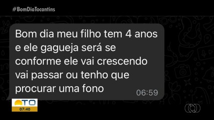 Especialista tira dúvidas sobre gagueira no Bom Dia Responde
