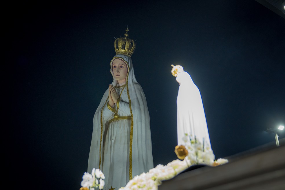 Inauguração oficial da nova imagem de Nossa Senhora de Fátima no Crato, no Ceará — Foto: Thiago Américo