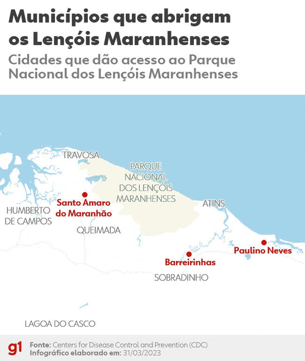Municípios que abrigam os Lençois Maranhenses — Foto: g1