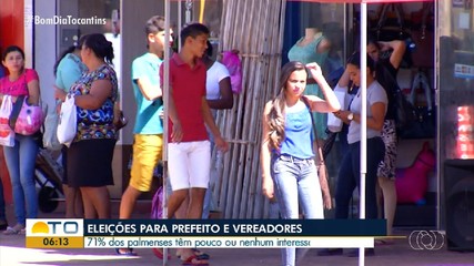 Pesquisa mostra que 71% dos palmenses têm pouco ou nenhum interesse nas eleições