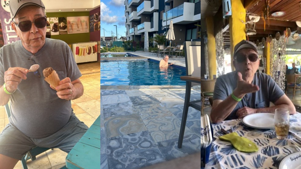 Nos primeiros meses foragido, Fernando Cunha Lima posou para fotos e vídeo aproveitando momentos de lazer — Foto: Reprodução/TV Cabo Branco