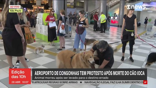 Aeroporto de Congonhas tem protesto após morte do cão Joca - Programa: Jornal GloboNews 