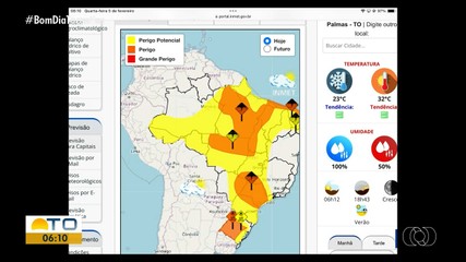 Veja como fica a previsão do tempo para o Tocantins