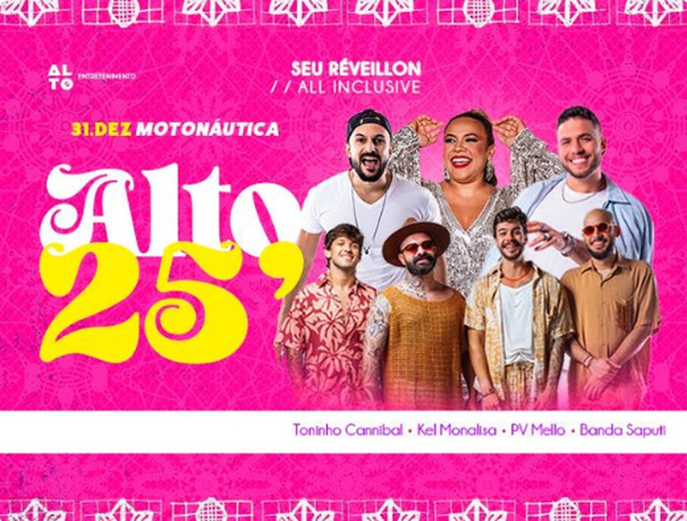 Réveillon do Alto vai reunir artistas locais. — Foto: Reprodução