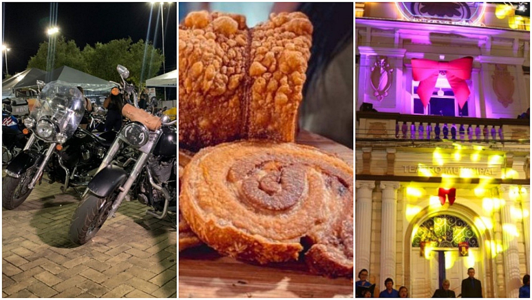 Sul de MG tem decoração de Natal, festival de torresmo e encontro de motos no fim de semana