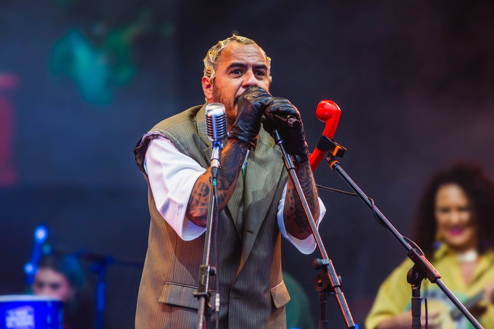 Marcelo D2 se apresenta no Lollapalooza 2024 — Foto: Luiz Franco/g1