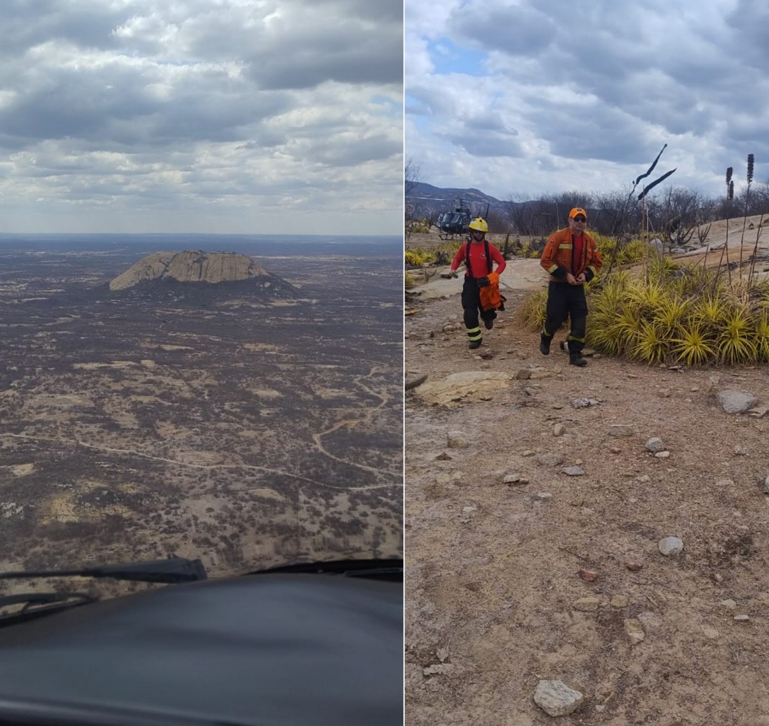 Mulher é resgatada de helicóptero cerca de 6 horas após quebrar o pé durante trilha em área de difícil acesso no RN