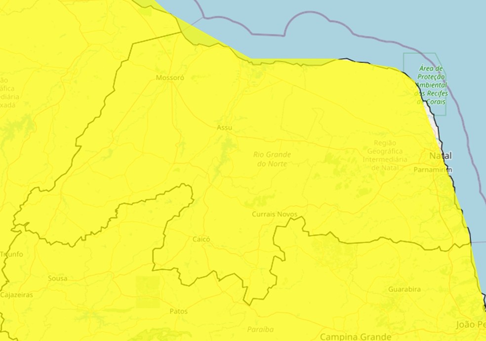 Novo alerta de chuvas intensas do Inmet para esta quarta-feira (4) — Foto: Reprodução