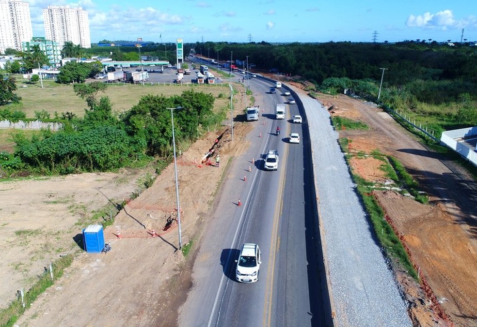 Obras de ampliação em trecho urbano da BR-101, em Campos — Foto: Arteris Fluminense/Divulgação