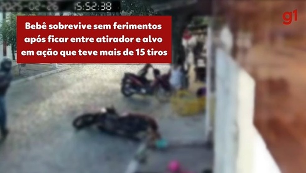 Bebê ficou no meio de um ataque a tiros em Pedras de Fogo — Foto: Reprodução/TV Cabo Branco