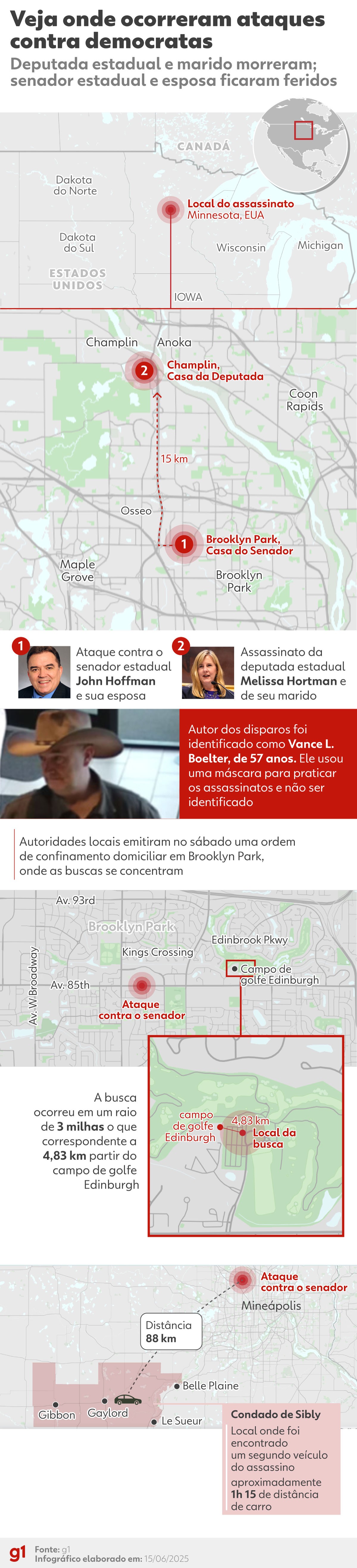 Suspeito de assassinar deputada e atacar senador estadual americanos é preso pela polícia, diz imprensa
